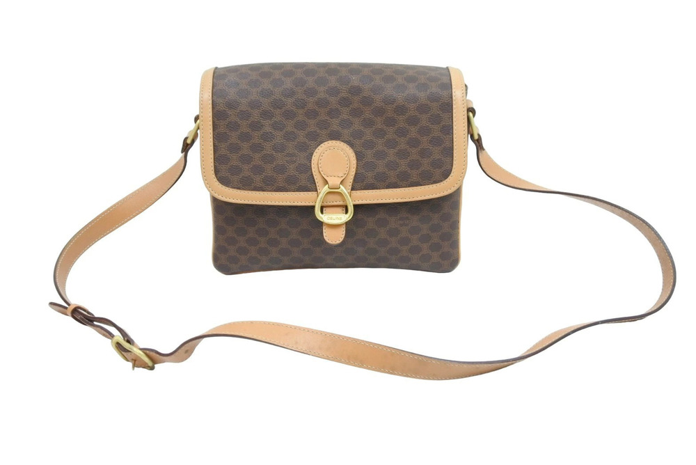Celine shoulder bag Macadam brown leather